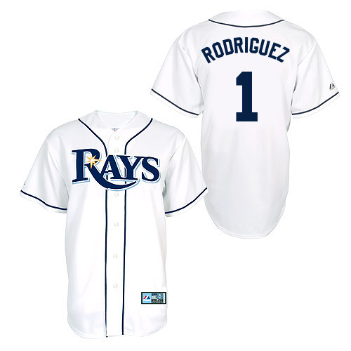 Sean Rodriguez #1 Youth Baseball Jersey-Tampa Bay Rays Authentic Home White Cool Base MLB Jersey